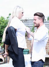 Tall British housewife having fun with her younger lover